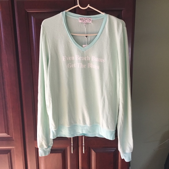 NWT Wildfox Even Beach Bums Get The Blues Top - Picture 2 of 6